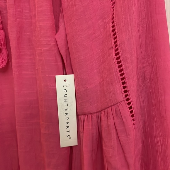 🎁NWT Counterparts Pink Wide Sleeve Blouse - Picture 7 of 7